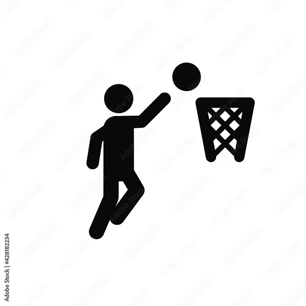 Poster basketball vector icon. editable stroke. linear style sign for use on web design and mobile apps, lo