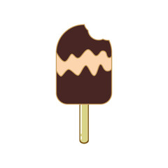 Chocolate ice cream isolated