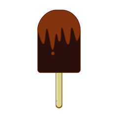 Chocolate ice cream isolated