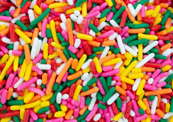 Very close view of sugar sprinkles