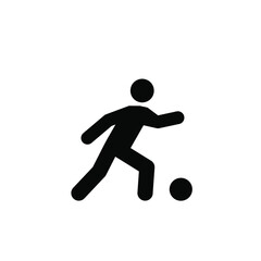 Fototapeta na wymiar Man playing football vector icon. Editable stroke. Linear style sign for use on web design and mobile apps, logo. Symbol illustration. Pixel vector graphics - Vector