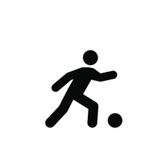 Man playing football vector icon.  Editable stroke. Linear style sign for use on web design and mobile apps, logo. Symbol illustration. Pixel vector graphics - Vector