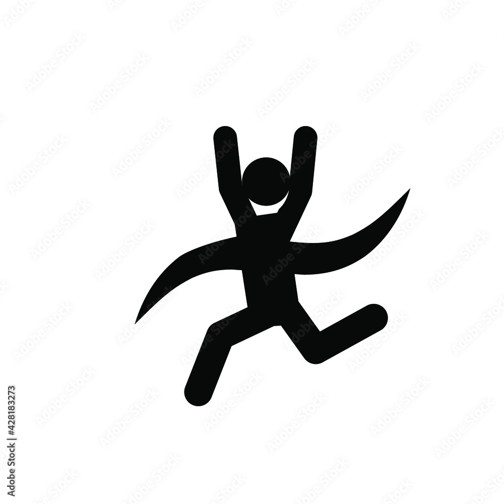 Poster gymnast vector icon. editable stroke. symbol in line art style for design, presentation, website or 