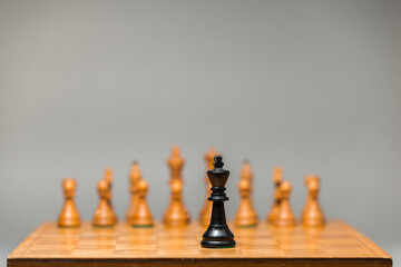 Black king is alone on the chess board.