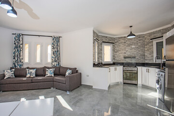 Interior design of luxury apartment living room