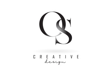 OS o s letter design logo logotype concept with serif font and elegant style vector illustration.