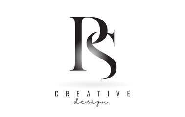 RS r s letter design logo logotype concept with serif font and elegant style vector illustration.