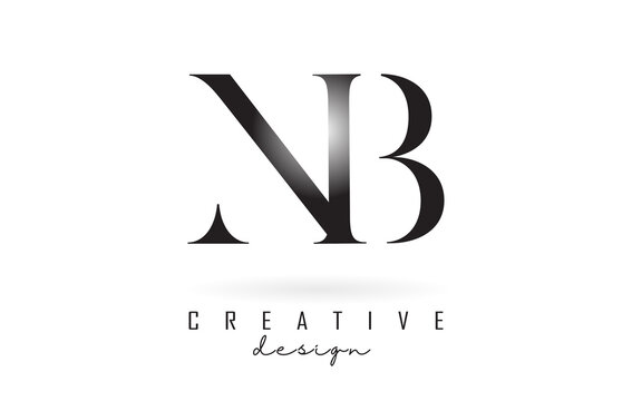 NB n b letter design logo logotype concept with serif font and elegant style vector illustration.