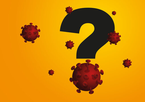 Recherche d’un vaccin pour combattre l’épidémie de COVID-19 avec comme symbole, le microbe qui forme un point d’interrogation.