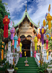 Famous ancient Wat Lok Molee in Chiang Mai, Northern Thailand