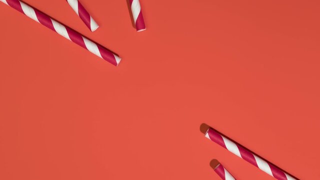 Animated text from "Bonjour" beads on orange background. French Hello. Stop Motion Animation.