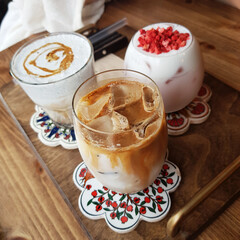 Delicious drinks are beautifully decorated