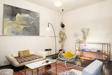 Artistic design in living room