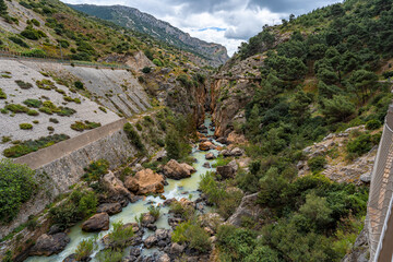 Royal Trail (El Caminito del Rey) in Gorge of the Gaitanes Chorro, Malaga province, Spain.