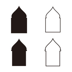Set islamic window icon Vector Illustration design Logo