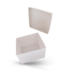 White Cardboard Box For Cake isolated on white background 