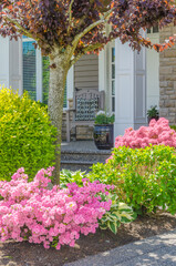 Luxury house in Vancouver, Canada against blue sky