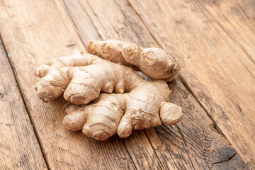 Healthy ginger root close up