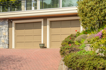 Garage door in Vancouver, Canada.