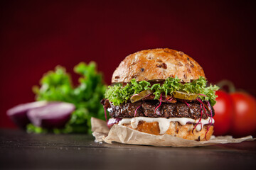 Close-up of home made burgers