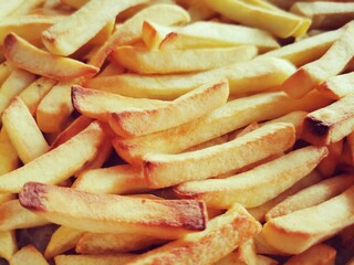 Fast food, French fries cooked at home in aerogrill