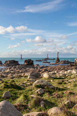 French coast lighthouses, The Phare de Nividic lighthouse on Ouessant in Brittany, France