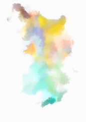 Watercolor painted background. Abstract Illustration wallpaper. Brush stroked painting. 2D Illustration.