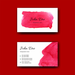 Elegant red watercolor business card
