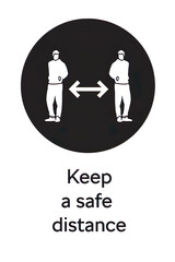 Safe distance line icon. Concept and web design. Social distancing. Symbol, logo illustration. 
Prevention against viruses, bacteria, flu, coronavirus. Concept of hygiene, cleanliness, disinfection.
