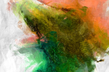 Rough brushstrokes on abstract background. Brush painting. Color strokes of paint. Unique wall art. Modern art on canvas. Colorful contemporary artwork.