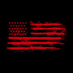 Fototapeta na wymiar American flag in grunge style. Design element for logo, label, sign, emblem, poster. Vector illustration