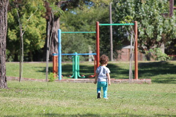 child playing on a playground
