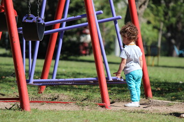 child playing on playground