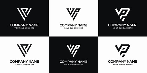 vp letter vector logo abstract template