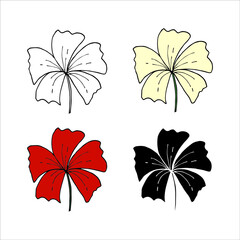 set of tropical flower illustration vector, natural floral design for decoration 