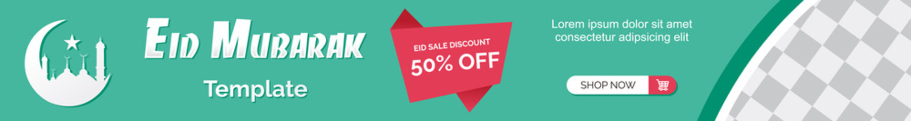Social media banners set for Eid Mubarak. Social media ads,  Banner set of Eid Mubarak Sale, Eid Mubarak celebration.
