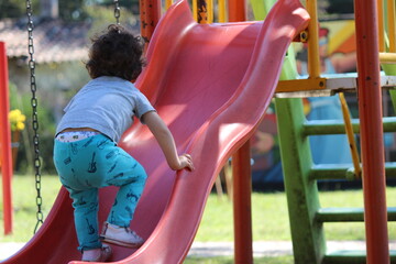child playing on playground