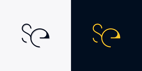 Minimalist abstract initial letters SE logo. - obrazy, fototapety, plakaty