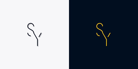 Minimalist abstract initial letters SY logo.