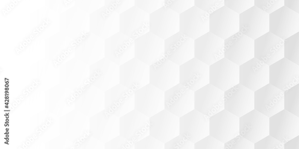 Poster abstract white hexagon background. modern texture decoration element with hexagonal pattern design.