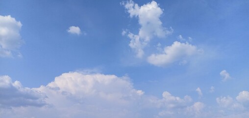 Blue and white on the sky to morning. 