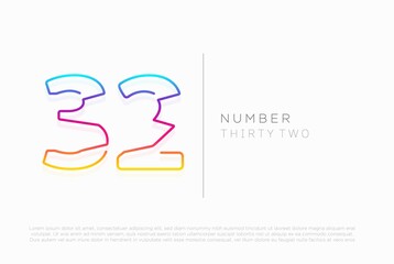 Number 32 thirty two logo icon design, vector template