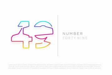 Number 49 forty nine logo icon design, vector template