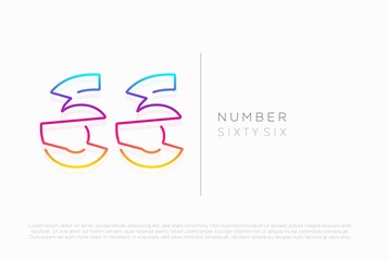 Number 66 sixty six logo icon design, vector template