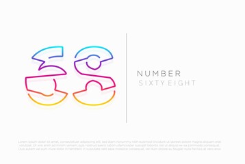 Number 68 sixty eight logo icon design, vector template