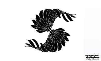 wing letter s tribal vector logo