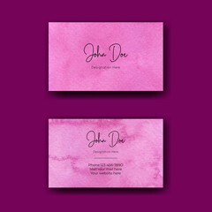 Elegant magenta watercolor business card