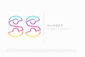 Number 88 eighty eight logo icon design, vector template