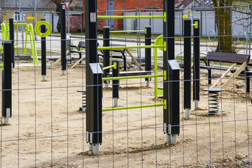 a playground for children and young people active recreation under construction