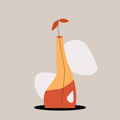 Abstract modern vase. Fashion minimal trendy art in flat style minimal poster print